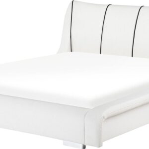Beliani NANTES - Bed with LED - Wit - Leer (4251682221092)