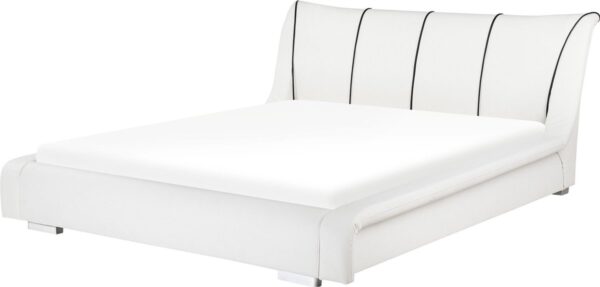 Beliani NANTES - Bed with LED - Wit - Leer (4251682221092)