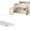 Gecombineerd bed APOLINE - Met bureau en opbergruimte - 90x200cm - Kleur: eik + matras L 210.8 cm x H 131.5 cm x D 132 cm (3666471027952)