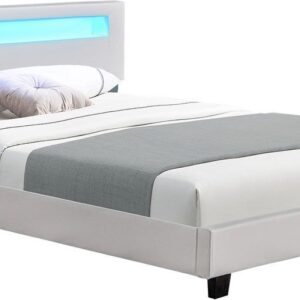 Gestoffeerd Bed Paris - 180 x 200 cm - Wit - LED Verlichting (4260304762950)