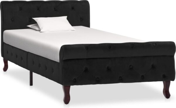 Prolenta Premium - Bedframe fluweel zwart 90x200 cm (9505196818565)