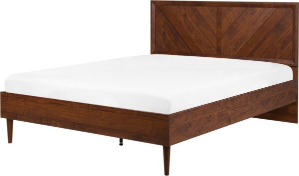 MIALET - Bed - Donkere houtkleur - 140 x 200 cm - Vezelplaat (4251682222341)