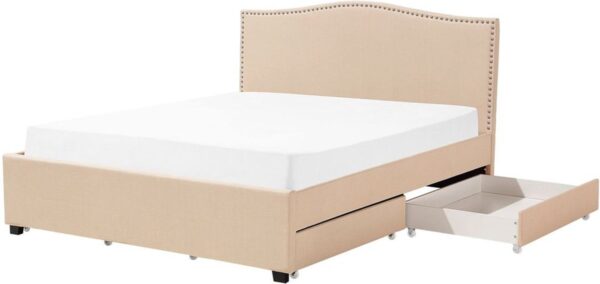 MONTPELLIER - Bed met opbergruimte - Beige - 160 x 200 cm - Polyester (4260602374718)