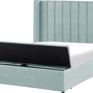 NOYERS - Bed met opbergruimte - Mintgroen - 140 x 200 cm - Fluweel (4251682291095)