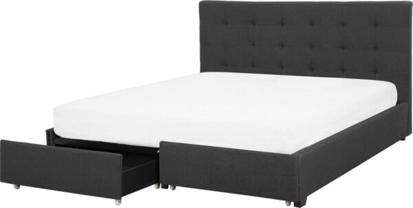 ROCHELLE - Bed opbergruimte - Donkergrijs - 160 x 200 cm - Polyester (4251682214056)