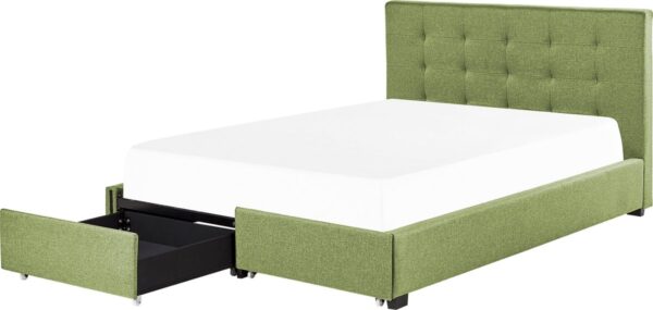 ROCHELLE - Bed opbergruimte - Groen - 180 x 200 cm - Polyester (4251682289801)