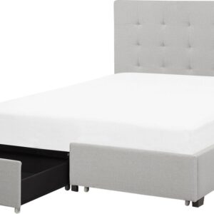 ROCHELLE - Bed opbergruimte - Lichtgrijs - 140 x 200 cm - Polyester (4251682214018)