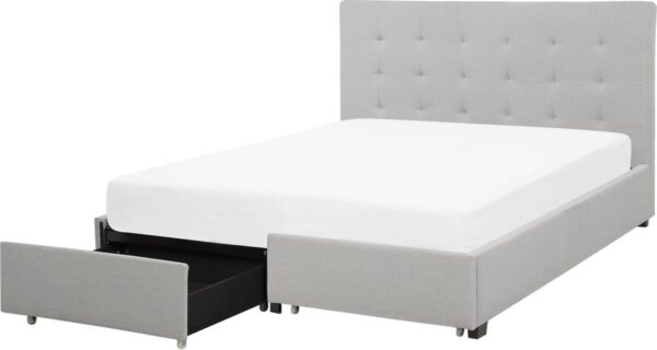 ROCHELLE - Bed opbergruimte - Lichtgrijs - 140 x 200 cm - Polyester (4251682214018)