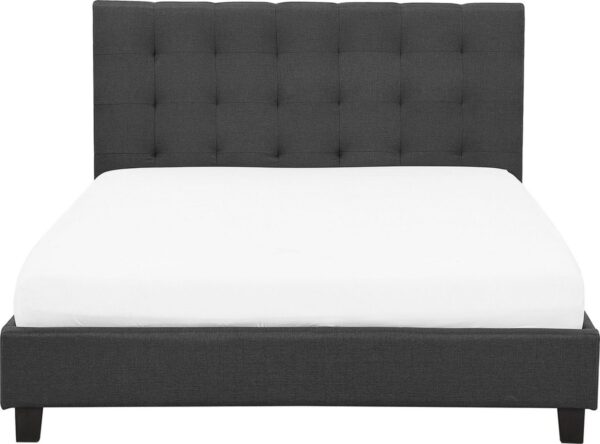 ROCHELLE - Tweepersoonsbed - Donkergrijs - 140 x 200 cm - Polyester (4251682209731)