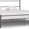 The Living Store Bedframe metaal grijs 180x200 cm - Bedframe - Bedframes - Tweepersoonsbed - Tweepersoonsbedden - Bed - Bedden - Slaapkamermeubel - Slaapkamermeubelen - Slaapkamermeubels - Slaapkamermeubilair (8720679990465)