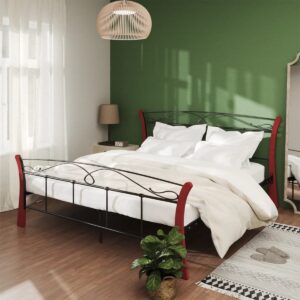 The Living Store Bedframe metaal zwart 140x200 cm - Bedframe - Bedframe - Bed Frame - Bed Frames - Bed - Bedden - 2-persoonsbed - 2-persoonsbedden - Tweepersoons Bed (8721031029830)