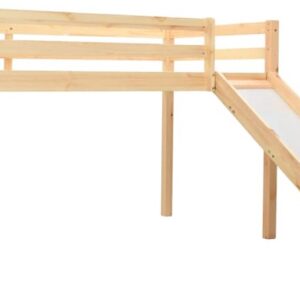 The Living Store Kinderhoogslaper met glijbaan en ladder 97x208 cm grenenhout - Bed (8721031563488)