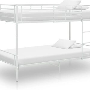 The Living Store Stapelbed Metaal - 208 x 96 x 150 cm - Wit - 90 x 200 cm (8721031034995)