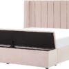 NOYERS - Bed met opbergruimte - Roze - 160 x 200 cm - Fluweel (4251682231893)