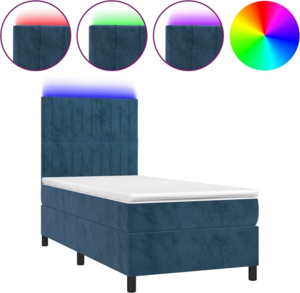 vidaXL-Boxspring-met-matras-en-LED-fluweel-donkerblauw-90x200-cm (8720287397496)