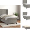 vidaXL Bedframe Bedmatras - Lichtgrijs Fluweel - 90 x 200 x 20 cm - Pocketvering - Bed (8721032745265)