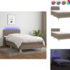 vidaXL Boxspring Bed - LED Verlichting - Verstelbaar Hoofdbord - Pocketvering Matras - Huidvriendelijk Topmatras - Bed (8721032775729)