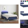 vidaXL Boxspring - LED 203x90x78/88cm - Pocketvering - Huidvriendelijk - Blauw - Bed (8721032772261)